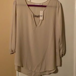 New York & Co Large Cream Blouse NWT